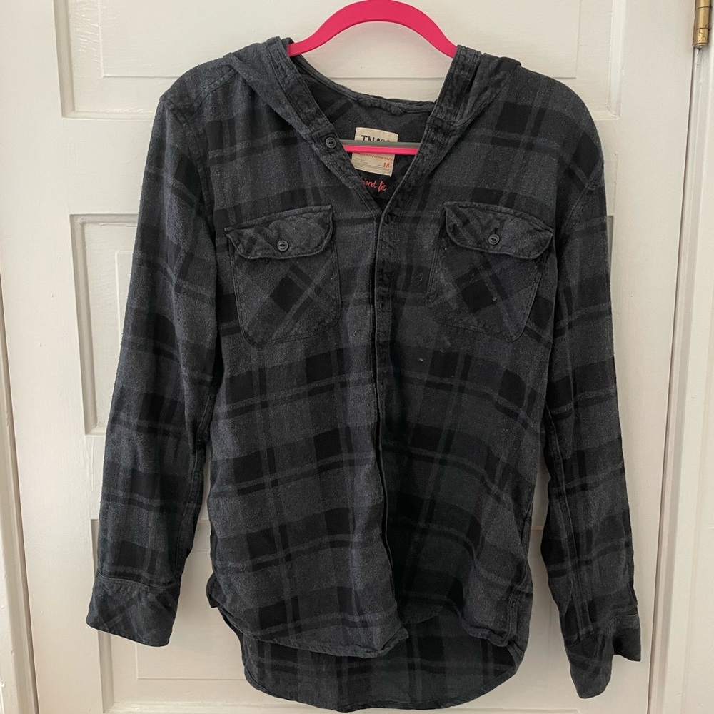 Aritzia Black/grey flannel hoodie